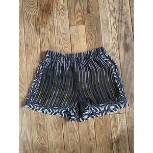 H&M Conscious Striped Boho Pattern Elastic‎ Waist Shorts Women US Size 4